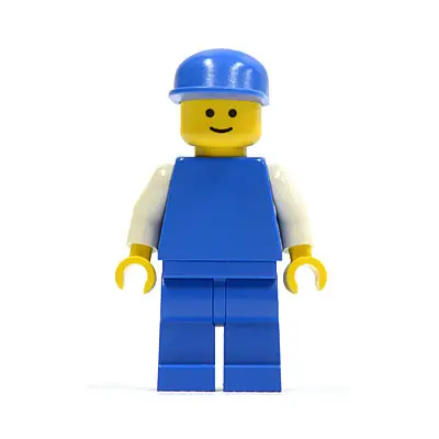  Plain Blue Torso with White Arms, Blue Legs, Blue Cap