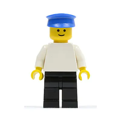  Plain White Torso with White Arms, Black Legs, Blue Hat