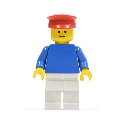  Plain Blue Torso with Blue Arms, White Legs, Red Hat