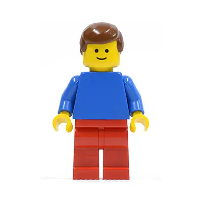  Plain Blue Torso with Blue Arms, Red Legs, Brown Male Hair