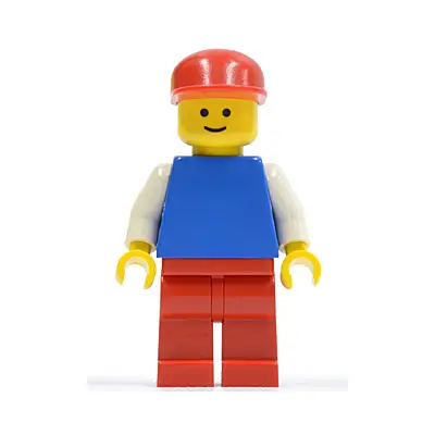  Plain Blue Torso with White Arms, Red Legs, Red Cap
