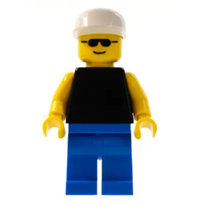  Plain Black Torso with Yellow Arms, Blue Legs, Sunglasses, White Cap