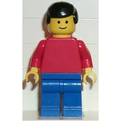  Plain Red Torso with Red Arms, Blue Legs, Black Male Hair