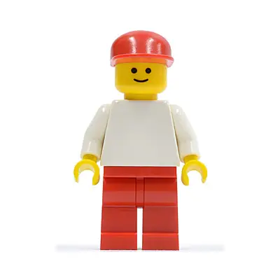  Plain White Torso with White Arms, Red Legs, Red Cap