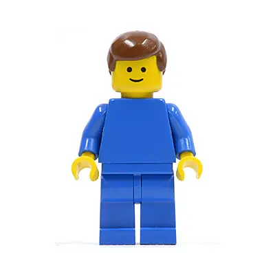  Plain Blue Torso with Blue Arms, Blue Legs, Brown Male Hair