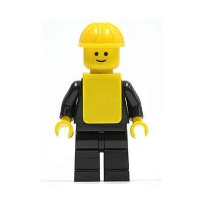  Plain Black Torso with Black Arms, Black Legs, Yellow Construction Helmet, Yellow Vest