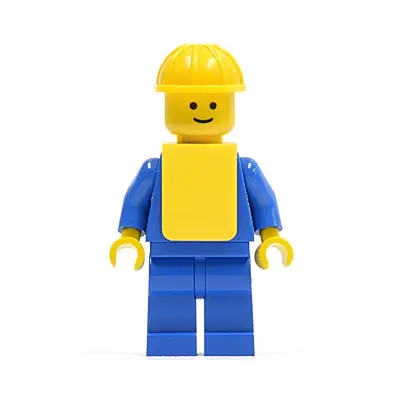  Plain Blue Torso with Blue Arms, Blue Legs, Yellow Construction Helmet, Yellow Vest