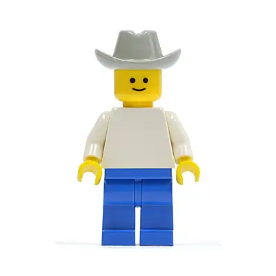  Plain White Torso with White Arms, Blue Legs, Light Gray Cowboy Hat