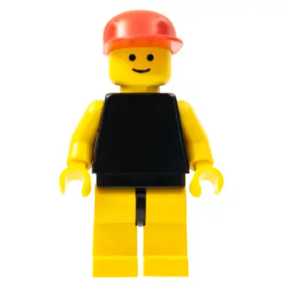  Plain Black Torso with Yellow Arms, Yellow Legs, Red Cap