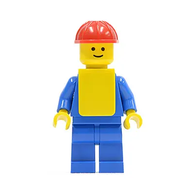  Plain Blue Torso with Blue Arms, Blue Legs, Red Construction Helmet, Yellow Vest