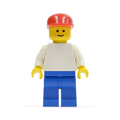  Plain White Torso with White Arms, Blue Legs, Red Cap