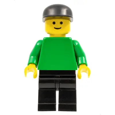  Plain Green Torso with Green Arms, Black Legs, Black Cap