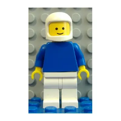  Plain Blue Torso with Blue Arms, White Legs, White Classic Helmet