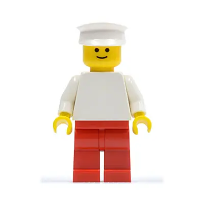  Plain White Torso with White Arms, Red Legs, White Hat