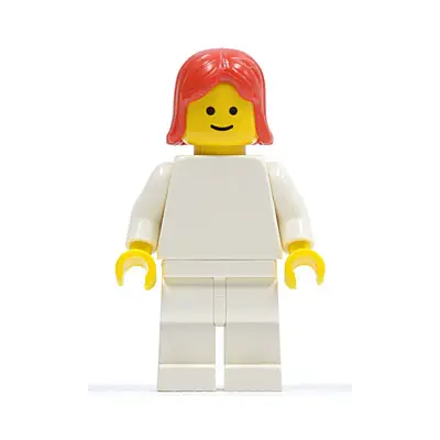  Plain White Torso with White Arms, White Legs, Red Female Hair