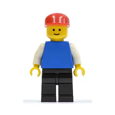  Plain Blue Torso with White Arms, Black Legs, Red Cap
