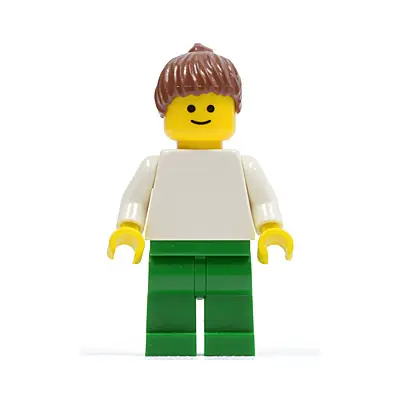  Plain White Torso with White Arms, Green Legs, Reddish Brown Ponytail Hair