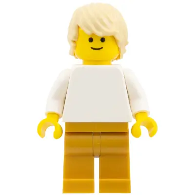  Plain White Torso with White Arms, Pearl Gold Legs, Tan Tousled Hair