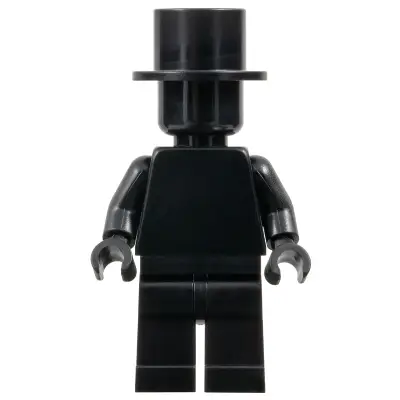  Plain Magician, Black Torso, Black Legs, Black Head, Black Top Hat (Monochrome)