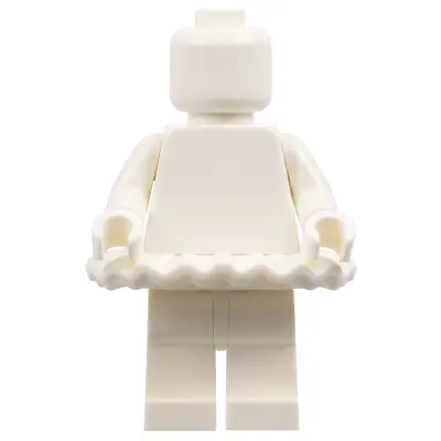  Plain Ballerina, White Torso, White Legs, White Head, White Tutu (Monochrome)