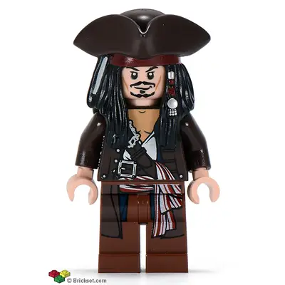  Captain Jack Sparrow - Dark Brown Jacket, Tricorne