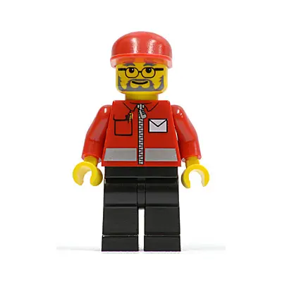  Post Office White Envelope and Stripe, Black Legs, Red Cap, Beard and Glasses