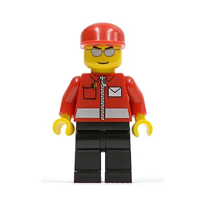  Post Office White Envelope and Stripe, Black Legs, Red Cap, Silver Sunglasses