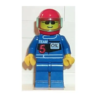  Racing Team 5, Red Helmet, Trans-Light Blue Visor