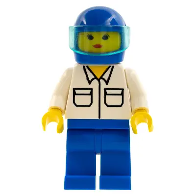  Shirt with 2 Pockets, Blue Legs, Blue Helmet, Trans-Light Blue Visor