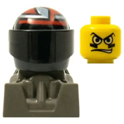  Racer, Face Paint, Black Helmet with Pattern, Dark Gray Body