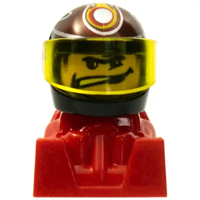  Racer, Wide Mouth, Black Helmet with Pattern, Red Body