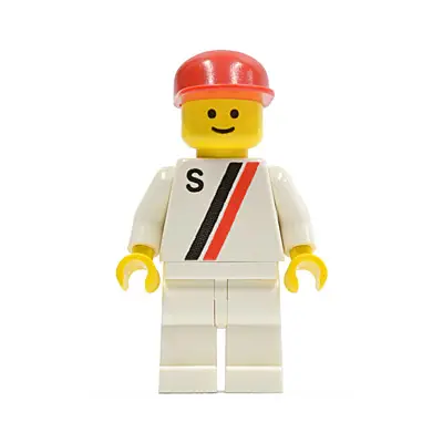  'S' - White with Red / Black Stripe, White Legs, Red Cap