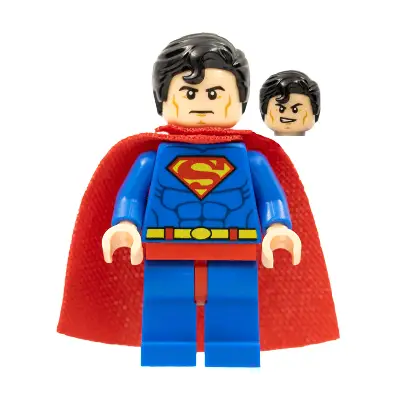  Superman - Blue Suit, Spongy Cape, Hair with Front Curl, Frown / Lopsided Grin