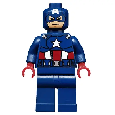  Captain America - Dark Blue Suit with Dark Blue Belt, Dark Red Hands, Mask
