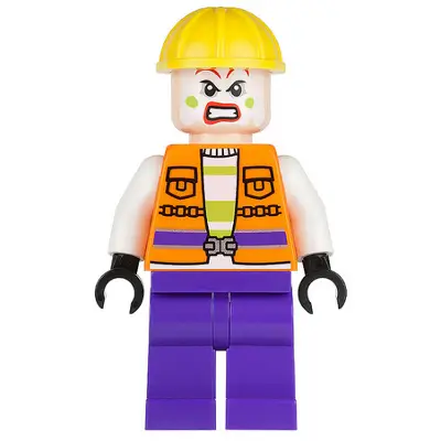 Joker's Goon - Construction Outfit, Orange Jacket, Yellow Helmet, Purple Legs