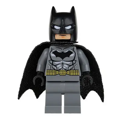  Batman - Dark Bluish Gray Suit, Gold Belt, Black Hands, Spongy Cape