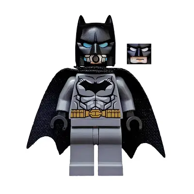  Batman - Dark Bluish Gray Suit, Gold Belt, Black Hands, Spongy Cape, Scuba Mask Head