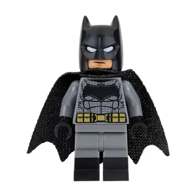  Batman - Dark Bluish Gray Suit, Gold Belt, Black Hands, Spongy Cape, Large Bat Logo