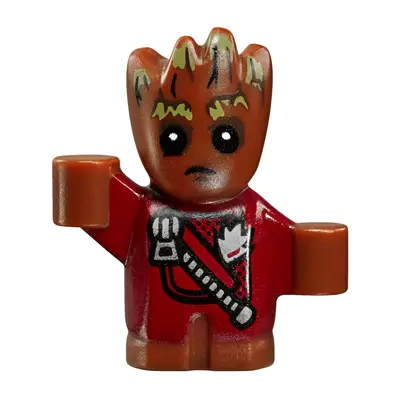  Groot - Baby, Reddish Brown with Dark Red Outfit