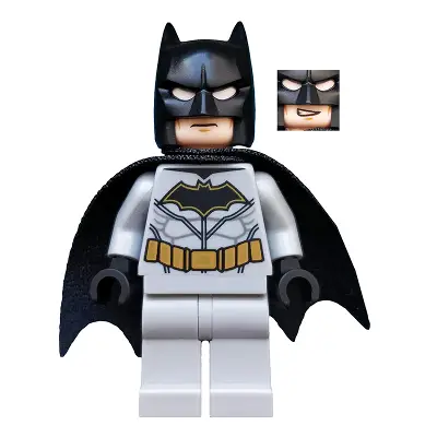  Batman - Light Bluish Gray Suit with Gold Belt, Black Crest, Mask and Cape (Type 3 Cowl)