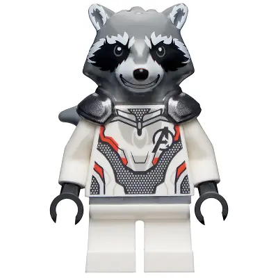  Rocket Raccoon - White Jumpsuit, Dark Bluish Gray Head