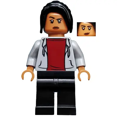  MJ (Michelle Jones) - Light Bluish Gray Hoodie, Black Ponytail