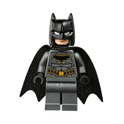  Batman - Dark Bluish Gray Suit with Gold Outline Belt and Crest, Mask and Cape (Type 3 Cowl, Teardrop Neck Cut Spongy Cape)