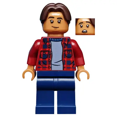  Ned Leeds - Dark Red Plaid Shirt, Dark Blue Legs