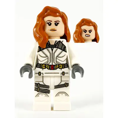  Black Widow - White Jumpsuit, Dark Orange Mid-Length Hair