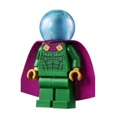  Mysterio - Light Bluish Gray Head, Satin Trans-Light Blue Helmet, Double Hole Cape