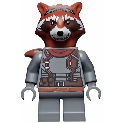  Rocket Raccoon - Dark Bluish Gray Outfit, Reddish Brown Head