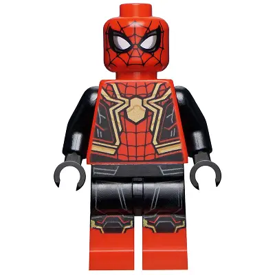  Spider-Man - Black and Red Suit, Large Gold Spider, Gold Knee Trim (Integrated Suit)