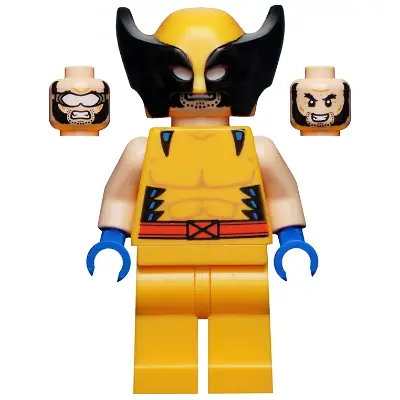  Wolverine - Bright Light Orange and Black Mask, Blue Hands