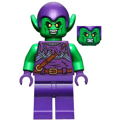  Green Goblin - Bright Green Skin, Dark Purple Outfit, Small Yellow Eyes, Plain Legs